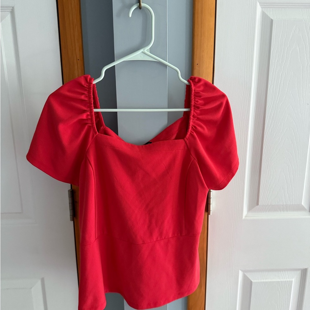 Ann Taylor Vibrant Red Blouse